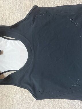 Athleta Black Laser-Cut Racerback Tank